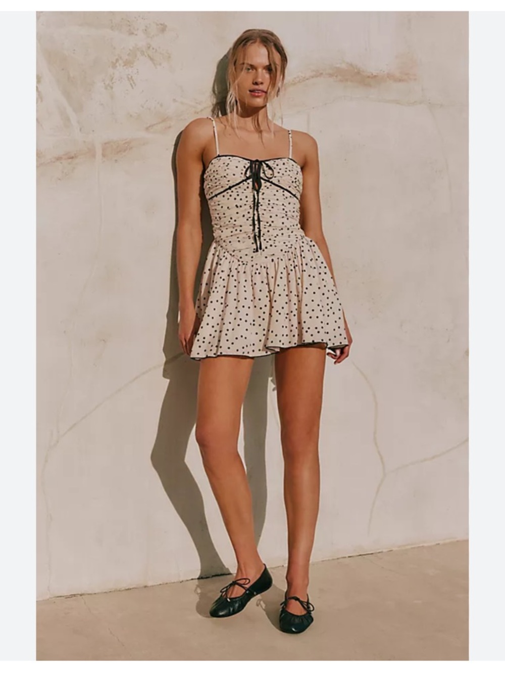 Free People Tea For Two Mini Dress Cream Black Size M